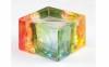 Paper Weight Acrylic Sheet Rainbow Color Engraved Design No 6 Holes 5x5x3 CM