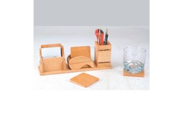 Pen Stand 3-IN-1 TABLE ORGANIZER WOODEN BASE