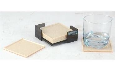 Tea Coaster Square Plastic Moulding With acrylic Holder For Coasters Set of 6 PCS