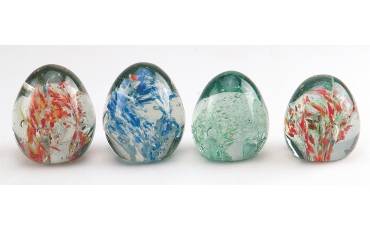 Paper Weight Glass Egg/Lattu Shape (Big/Small)